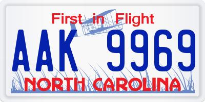 NC license plate AAK9969