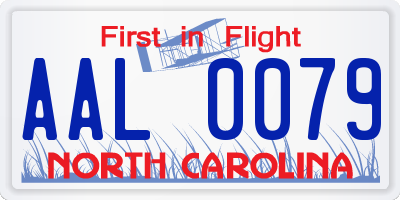 NC license plate AAL0079