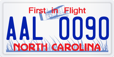 NC license plate AAL0090