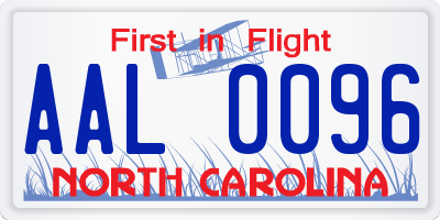 NC license plate AAL0096