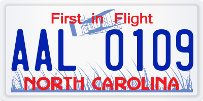 NC license plate AAL0109