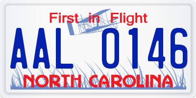 NC license plate AAL0146