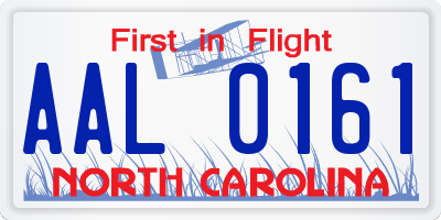 NC license plate AAL0161