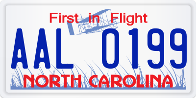 NC license plate AAL0199