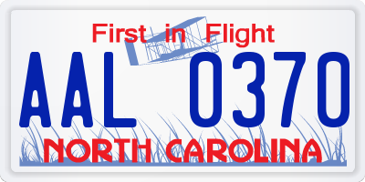 NC license plate AAL0370