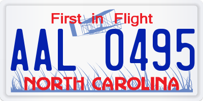 NC license plate AAL0495