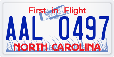 NC license plate AAL0497