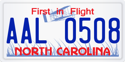 NC license plate AAL0508