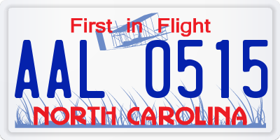 NC license plate AAL0515