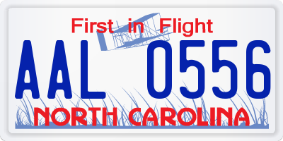 NC license plate AAL0556