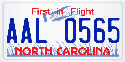 NC license plate AAL0565