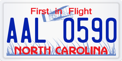 NC license plate AAL0590