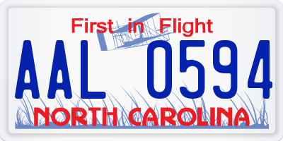 NC license plate AAL0594