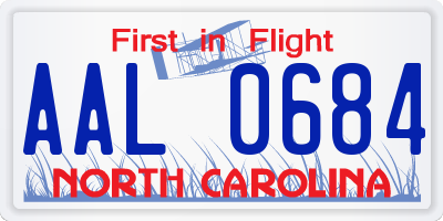 NC license plate AAL0684