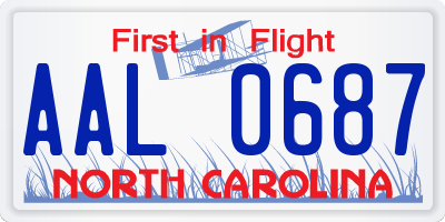 NC license plate AAL0687