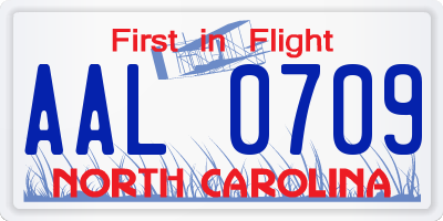 NC license plate AAL0709