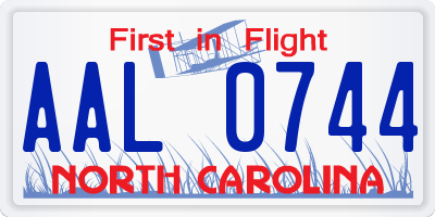 NC license plate AAL0744