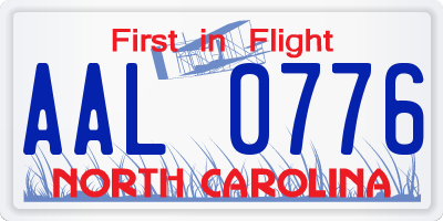 NC license plate AAL0776