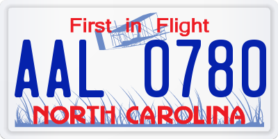NC license plate AAL0780
