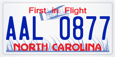 NC license plate AAL0877