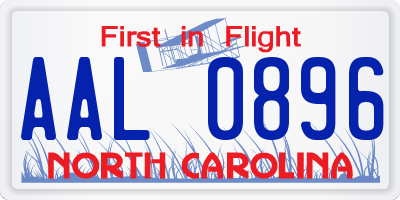NC license plate AAL0896