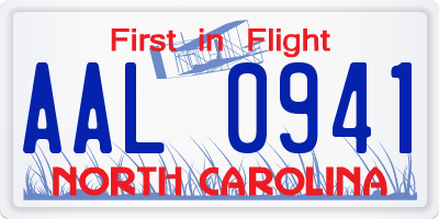NC license plate AAL0941
