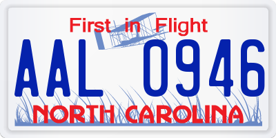 NC license plate AAL0946