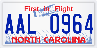 NC license plate AAL0964