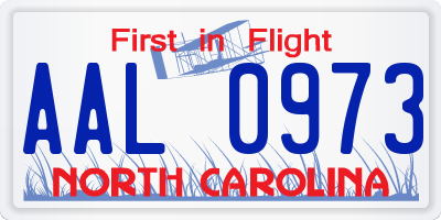 NC license plate AAL0973