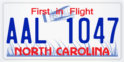 NC license plate AAL1047