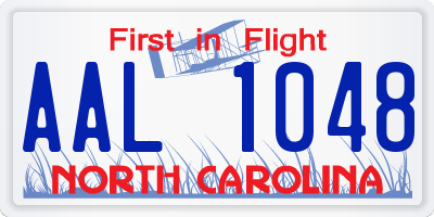 NC license plate AAL1048