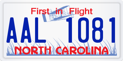 NC license plate AAL1081