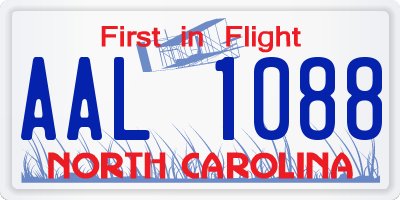 NC license plate AAL1088