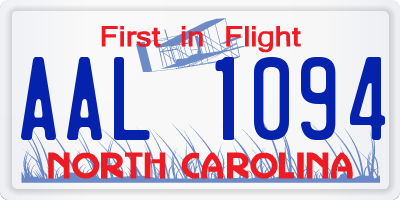 NC license plate AAL1094