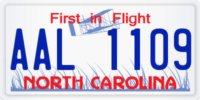 NC license plate AAL1109