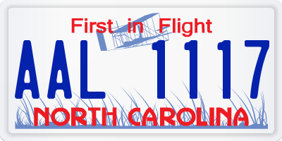 NC license plate AAL1117