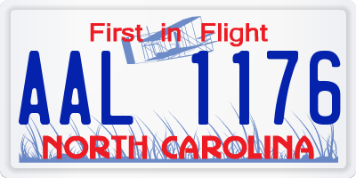 NC license plate AAL1176