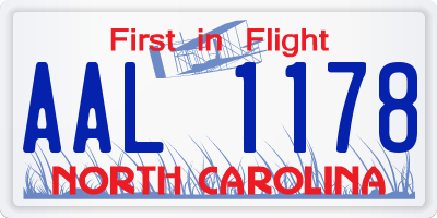 NC license plate AAL1178