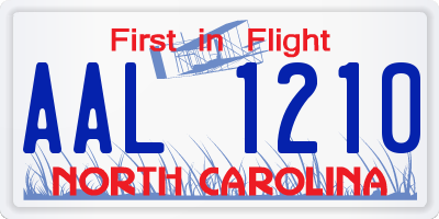 NC license plate AAL1210