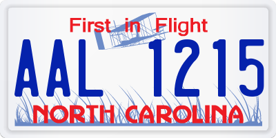 NC license plate AAL1215