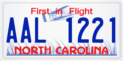 NC license plate AAL1221