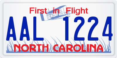 NC license plate AAL1224