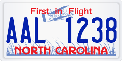 NC license plate AAL1238