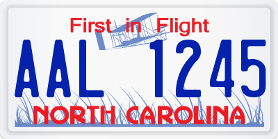 NC license plate AAL1245