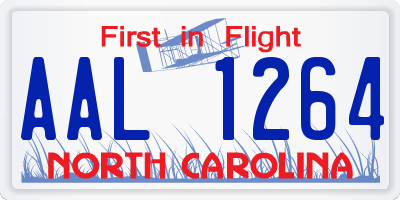 NC license plate AAL1264