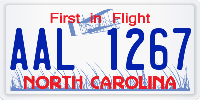 NC license plate AAL1267