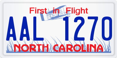 NC license plate AAL1270