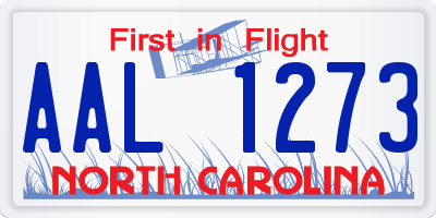 NC license plate AAL1273
