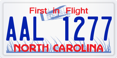 NC license plate AAL1277