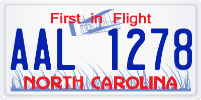 NC license plate AAL1278